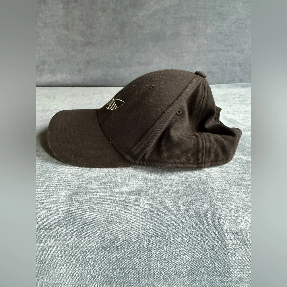 Adidas Originals Classic Outline Logo Black Structured Snap Back Hat One Size